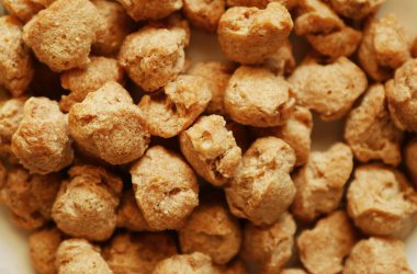 Susuz soya dokusu. Vejetaryen eti. Gıda arkaplanı. 