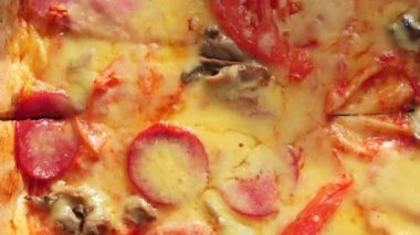 Pizza soslu arka plan. İtalyan mutfağı