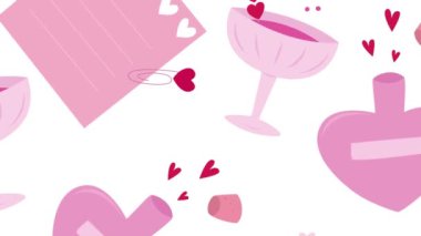 Sevgililer Günü animasyonu. Sevimli romantik illüstrasyon