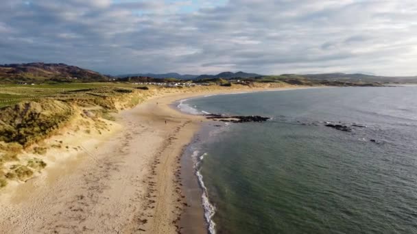 Letecký Záznam Ballyhiernan Beach Severním Pobřeží Donegalu Irsku — Stock video
