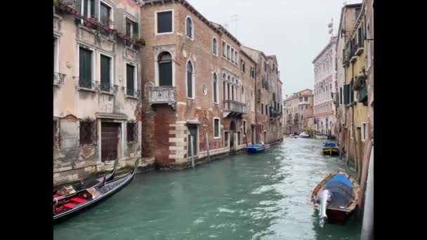 Velence Olaszország 2023 Február Velence Egyik Kis Csatornája — Stock videók