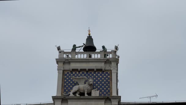 Venedig Italien Februar 2023 Das Geläut Des Markusturms Venedig — Stockvideo