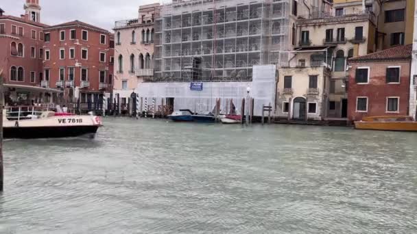 Velence Olaszország 2023 Február Videó Velencei Vízibuszról Grand Canal — Stock videók