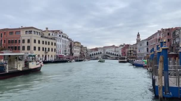 Velence Olaszország 2023 Február Videó Egy Vízibuszról Velencében Grand Canal — Stock videók
