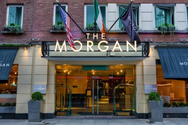 Dublin, Ireland- 4 Şubat 2025 Dublin şehir merkezindeki Morgan Oteli 'nin önü.