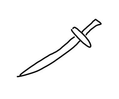 Bir şövalyenin keskin kılıcının çizimi.