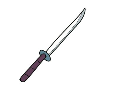 Keskin kınından çıkmış bir samuray kılıcı.