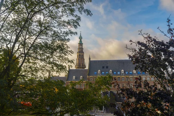 Blick Von Der Festung Leiden Auf Den Rathaussturm Leiden Niederlande — Stockfoto