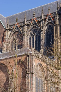 02 Nisan 2023, Utrecht, Hollanda, St. Martin Katedrali, Utrecht veya Dom Kilisesi, Tours 'lu Aziz Martin' e adanmış Gotik bir kilisedir.