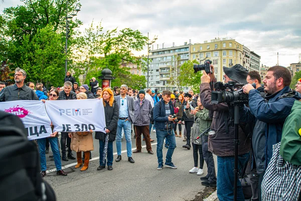 Травня 2023 Белград Сербія Протест Проти Насильства Викликаний Масовими Стрілянинами — стокове фото