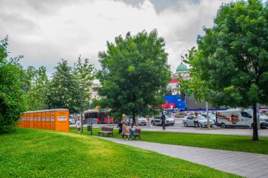 26 Mayıs 2023, Belgrad, Sırbistan, Sırbistan Cumhurbaşkanı Aleksandar Vuciç ile destek ve dayanışma mitingine yönelik teknik hazırlıklar