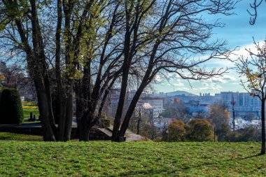 Belgrad Kalemegdan Kalesi veya Beogradska Tvrdjava ve Tuna manzarası