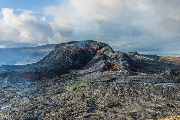 Vulkanisch Landschap Ijsland Actieve Vulkaan Van Reykjanes Schiereiland Geopark Vulkanische — Stockfoto