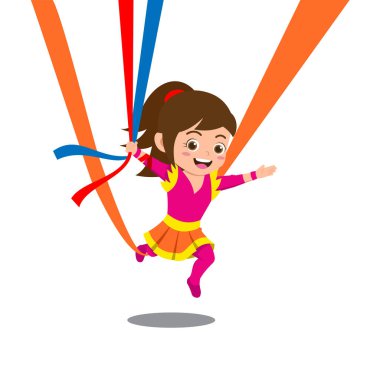 Cute kid on circus show, Background in separate layers for easy editing