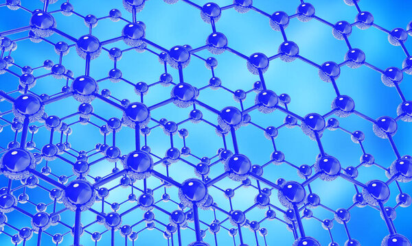 Кристаллическая молекулярная решетка графена. Абстрактный фон.