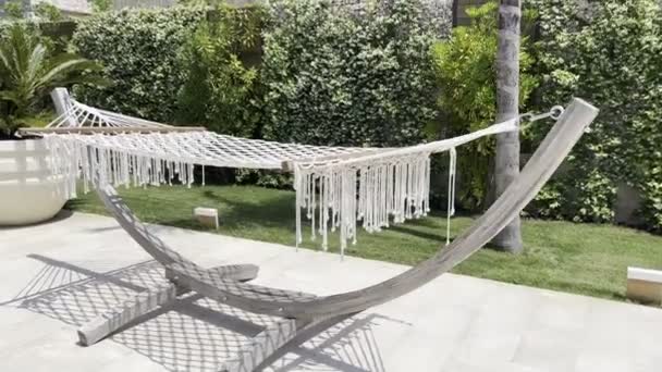 Wicker Hammock Hanging Stand Garden Hotel High Quality Footage — Video Stock