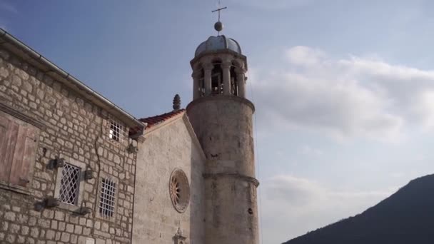Fachada Igreja Nossa Senhora Das Rochas Ilha Gospa Skrpjela Montenegro — Vídeo de Stock