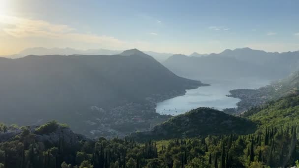 View Mount Lovcen Valley Bay Kotor High Mountain Range High — Wideo stockowe