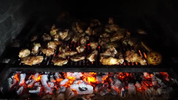 Ruddy Lamb Grilled Coals Oven High Quality Footage — Vídeo de Stock