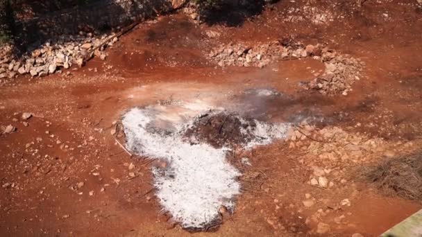 Smoke Dying Fire Clay Soil Quarry High Quality Footage — 图库视频影像