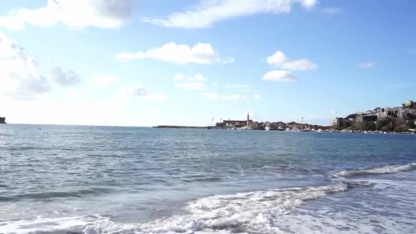 View Sea Coast Budva Old Town Montenegro High Quality Footage — Stok Video