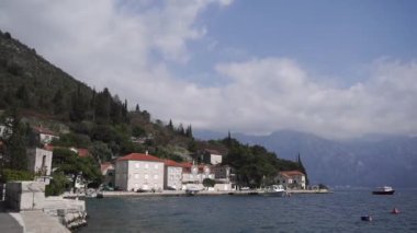 Embankment of the resort town of Dobrota. Montenegro. High quality FullHD footage