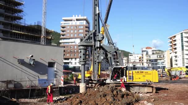 Piling Machinery Drills Ground Install Pile Construction Site High Quality — Video