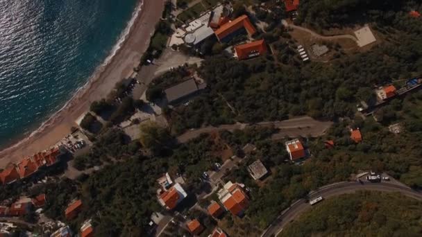 View Island Sveti Stefan Bay Kotor Montenegro High Quality Footage — Stockvideo