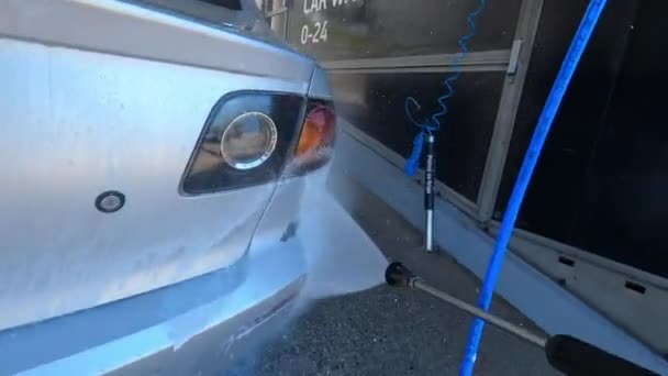 Car Washed Sink Hose Pressure High Quality Footage — Stockvideo