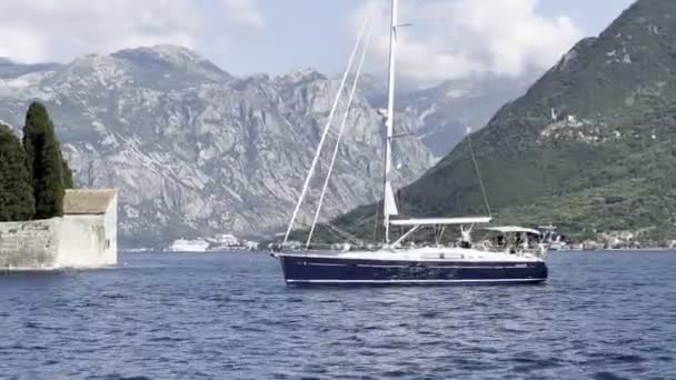 Sailboat Sails Sea Island George Montenegro High Quality Footage — Video