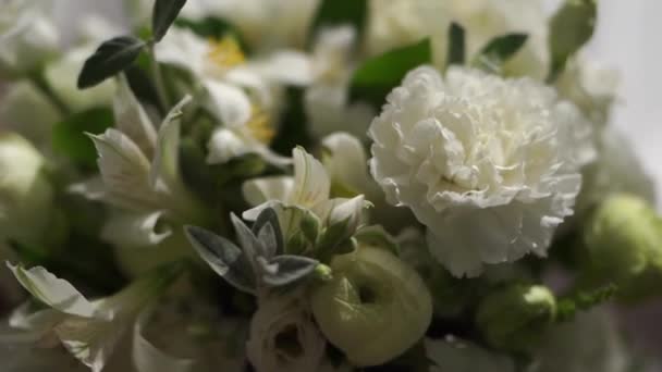 White Wedding Bouquet Vase Top View High Quality Fullhd Footage — Stock Video