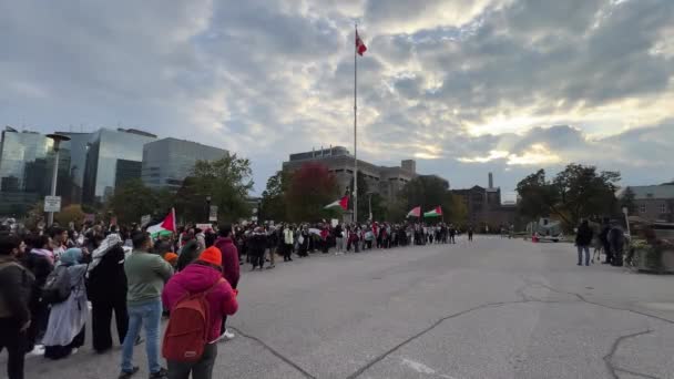 Toronto Kanada Ekim 2023 Çeşitlilikteki Birlik Torontos Ortadoğu Sükunet Çağrısında — Stok video