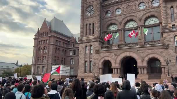 Τορόντο Καναδάς Οκτωβρίου 2023 Επείγουσα Έκκληση Από Τορόντο Παλαιστίνιοι Ζητούν — Αρχείο Βίντεο