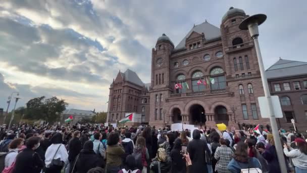 Toronto Kanada Října 2023 Torontské Ulice Svědčí Vášnivé Výzvě Ukončení — Stock video
