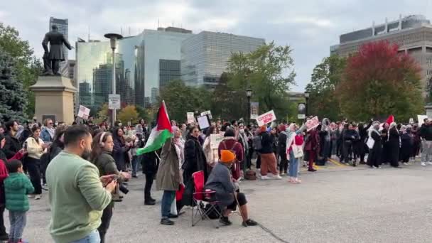 Toronto Canada October 2023 Palestinian Hopes Desires Rallying Toronto Shine — Stock Video