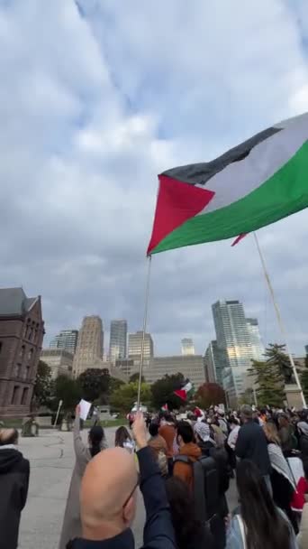 Toronto Canada October 2023 Hope Unity Torontos Message End Palestine — Stock Video