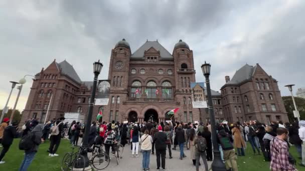 Toronto Kanada Oktober 2023 Palestinska Röster Toronto Gemensam Uppmaning Till — Stockvideo