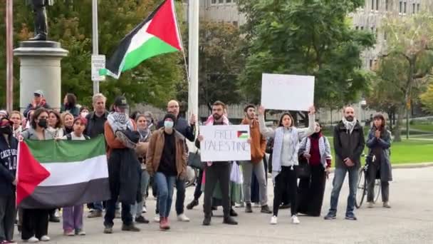 Toronto Canada October 2023 Downtown Toronto Becomes Beacon Hope Palestine — Stock Video