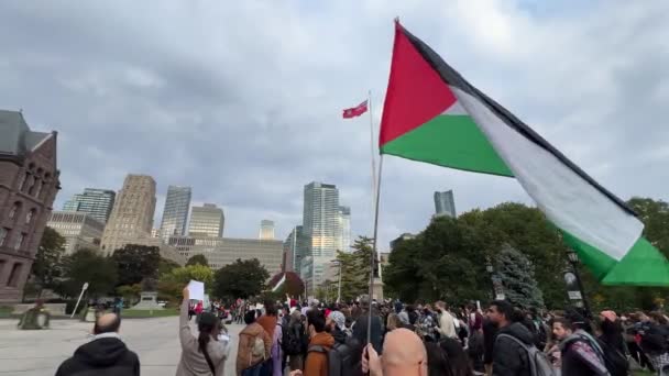 Toronto Kanada Oktober 2023 Toronto Steht Palästina Ein Aufruf Zur — Stockvideo