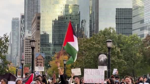 Toronto Kanada Října 2023 Spojené Hlasy Torontu Volání Ukončení Izraelsko — Stock video