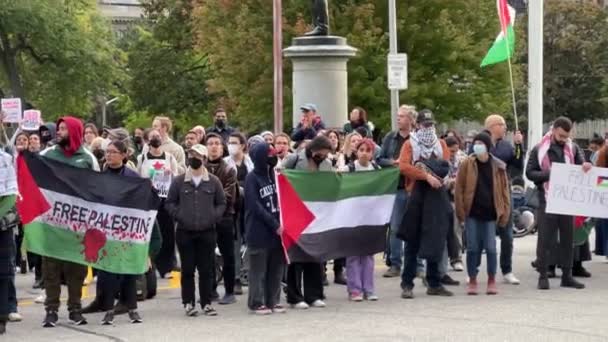 Toronto Kanada Oktober 2023 United Cause Torontos Samling Palestinier Världen — Stockvideo
