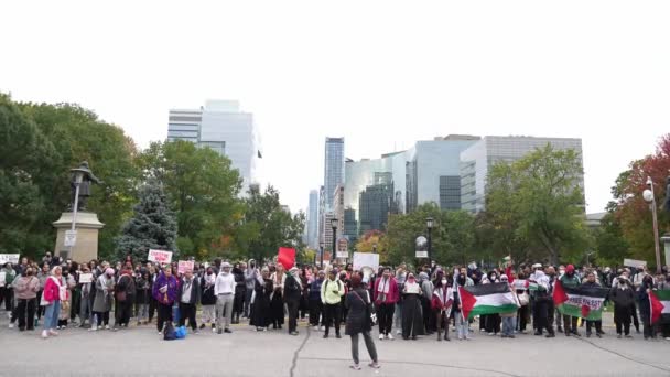Toronto Kanada Ekim 2023 Torontos Farklı Nüfusu Srail Ile Gazze — Stok video