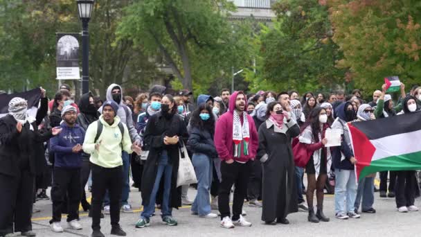 Toronto Kanada 2023 Október Egység Kinyilvánítása Torontóban Polgárok Összegyűlnek Sürgetik — Stock videók