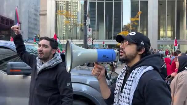 Marș Război Toronto Către Palestinieni Împotriva Agresiunii Israeliene Din Gaza — Videoclip de stoc