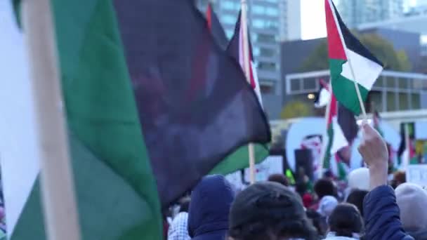 Filistinlilerin Gazze Deki Srail Saldırısına Karşı Toronto Savaş Karşıtı Yürüyüş — Stok video