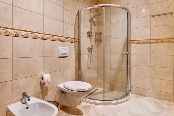 Bidet Dan Toilet Tergantung Dinding Kamar Mandi Dekat Kamar Mandi — Stok Foto