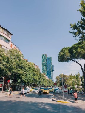 Gelecekteki konut kompleksi Sonsuz Yeşil Kule. Tiran, Arnavutluk. Yüksek kalite fotoğraf