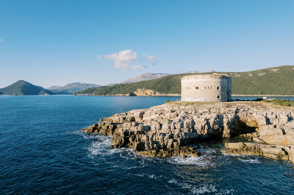 Fort Arza on the cape of the Lustica peninsula in the Bay of Kotor. Montenegro. High quality photo