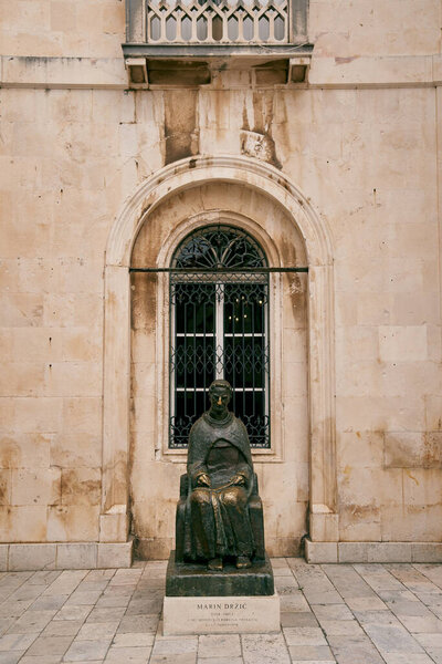 Monument to Marin Drzic writer. Dubrovnik, Croatia. High quality photo