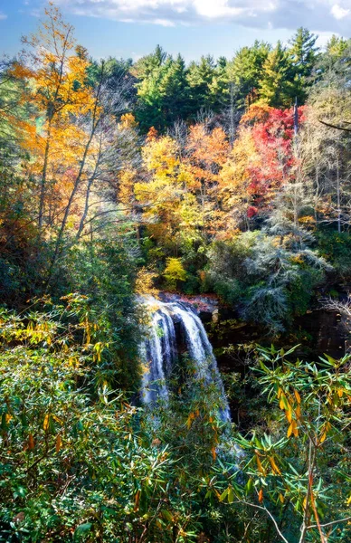 Cullasaja Falls Uma Cachoeira Sudoeste Carolina Norte Floresta Nacional Nantahala — Fotografia de Stock